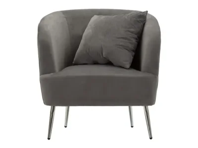 Detail produktu Zamatové kreslo strieborné sivé