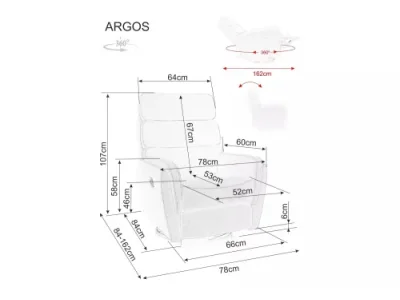 Detail produktu Zamatové relaxačné polohovacie kreslo Argos sivé/čierne