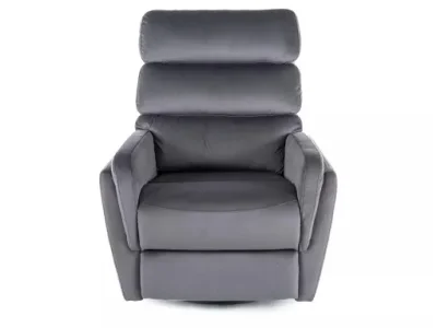 Detail produktu Zamatové relaxačné polohovacie kreslo Argos sivé/čierne