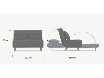 Detail produktu Dvojmiestna rozkladacia pohovka Seater Folde - výber z 5 prevedení
