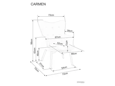 Detail produktu Kreslo Carmen z masívu - výber z 4 prevedení