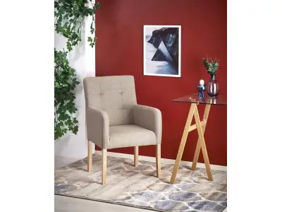 Detail produktu Čalúnené kreslo Fila béžové/medový dub