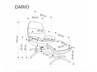 Detail produktu Kreslo s podnožkou Dario krémové