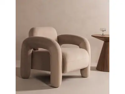 Dizajnové kreslo Vico zamat svetlobéžové