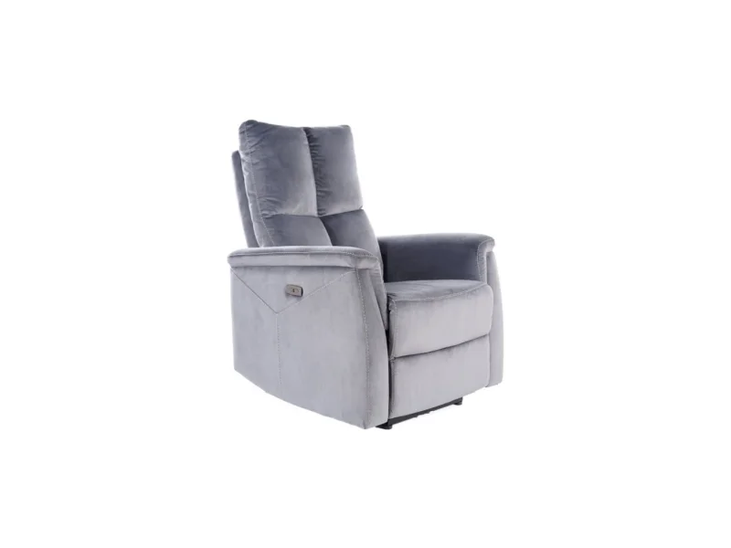 Elektrické polohovací křeslo Neptun Velvet s masáží šedé