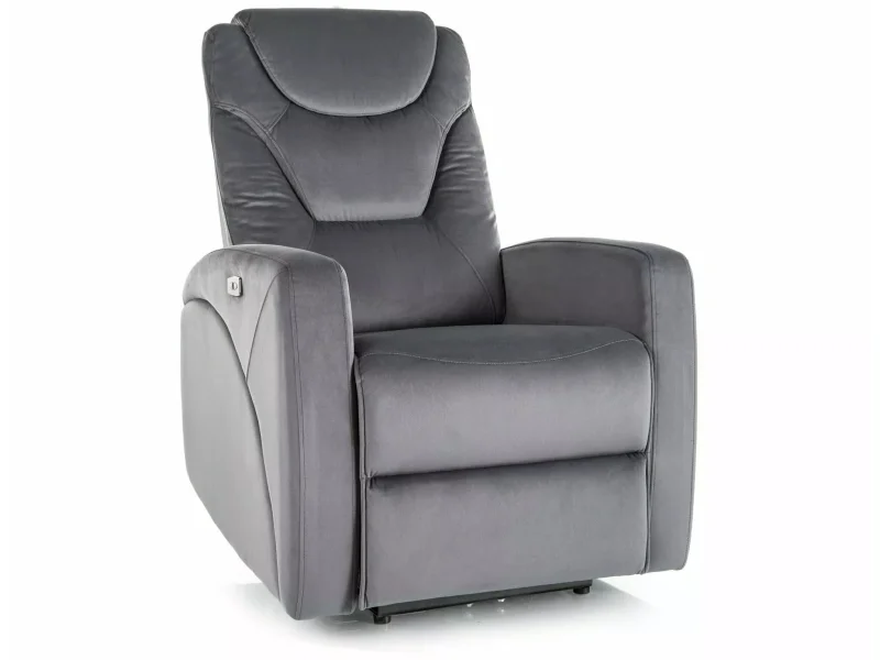 Elektrické polohovacie kreslo KRONOS Velvet sivé