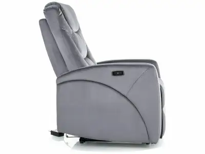 Detail produktu Elektrické polohovacie kreslo KRONOS Velvet sivé