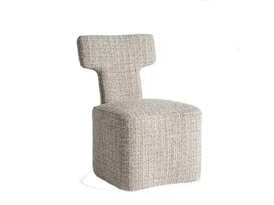 Estila Luxusné retro čalúnené štvorcové kreslo Jia so ženilkovým béžovým poťahom bez bočných opierok 87 cm