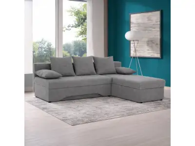 KONDELA Polaris New L/P rohová sedačka s rozkladom sivá