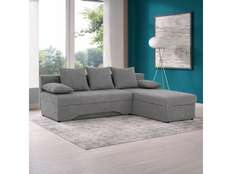 KONDELA Polaris New L/P rohová sedačka s rozkladom sivá