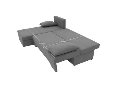 Detail produktu KONDELA Polaris New L/P rohová sedačka s rozkladom sivá