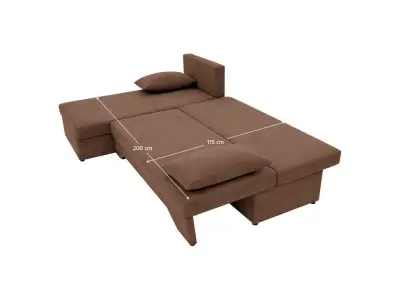 Detail produktu KONDELA Polaris New L/P rohová sedačka s rozkladom hnedá / béžová