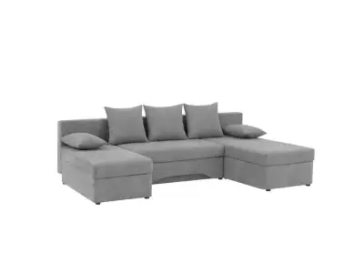 KONDELA Polaris U Uni rohová sedačka u s rozkladom sivá