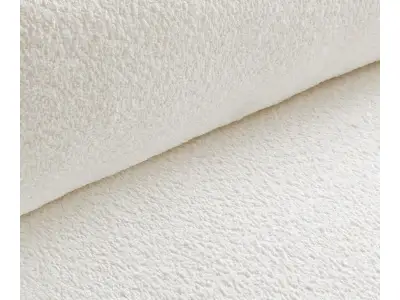 Detail produktu DELIFE Veľká pohovka Sirpio 230x95 cm bouclé bielo-krémová s taburetom