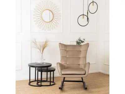 Detail produktu Čalúnené hojdacie kreslo JACKSON béžové