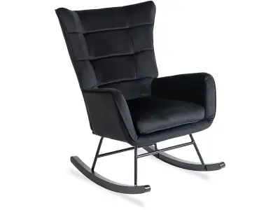 Čalúnené hojdacie kreslo JACKSON čierne