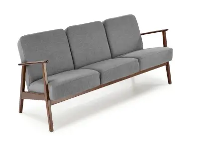 Trojmiestna pohovka z masívu MILANO 175 cm popolavo sivá/orech