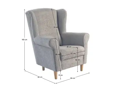 Detail produktu KONDELA Charlot kreslo (ušiak) sivá / buk