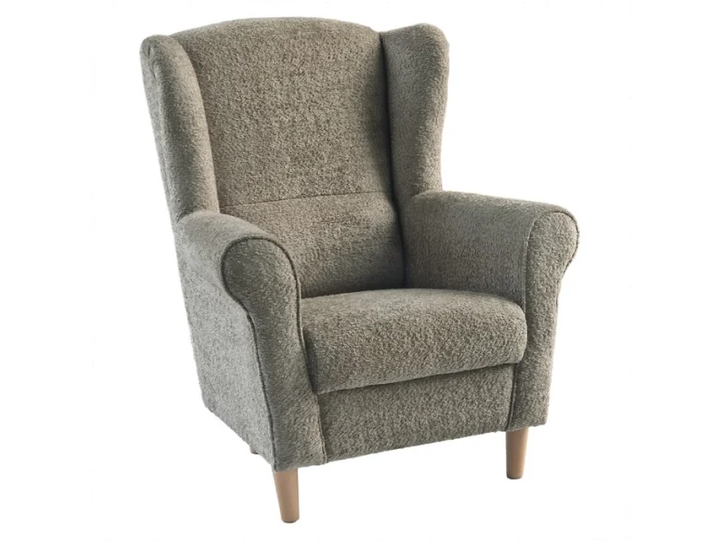 KONDELA Charlot kreslo (ušiak) sivobéžová taupe / buk