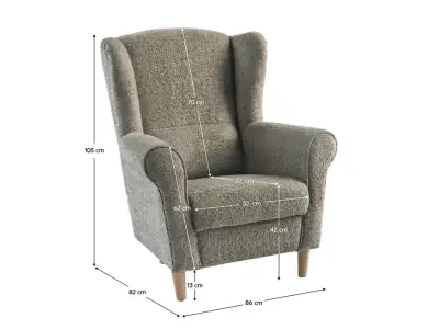 Detail produktu KONDELA Charlot kreslo (ušiak) sivobéžová taupe / buk