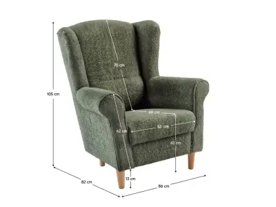 Detail produktu KONDELA Charlot kreslo (ušiak) zelená / buk