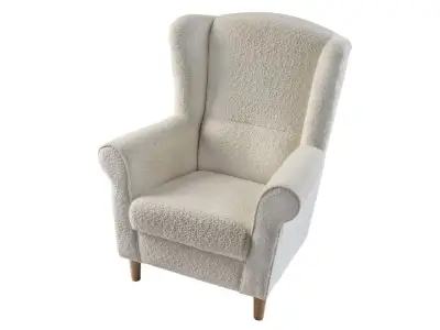 KONDELA Charlot kreslo (ušiak) smotanová / buk