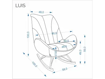Detail produktu Čalúnené hojdacie kreslo LUIS sivé