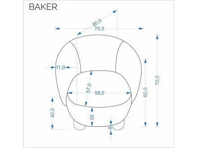 Detail produktu Čalúnené kreslo BAKER krémové