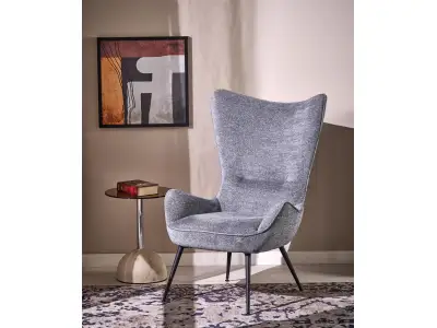 Detail produktu Dizajnové kreslo ušiak JUKON sivé