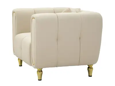 Detail produktu Dizajnové zamatové kreslo Alma krémové/zlaté