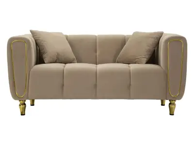 Detail produktu Dvojmiestna pohovka Alma 155 cm taupe/zlatá