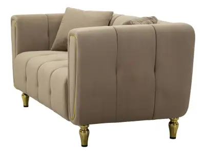 Detail produktu Dvojmiestna pohovka Alma 155 cm taupe/zlatá