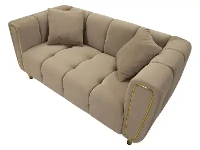 Detail produktu Dvojmiestna pohovka Alma 155 cm taupe/zlatá
