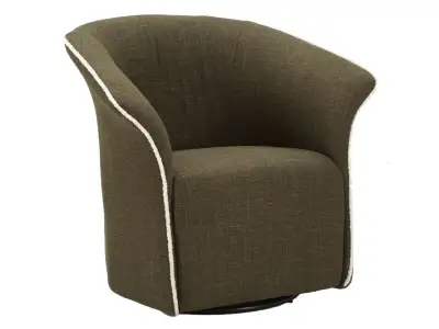 Otočné kreslo Senape Siena tmavozelené