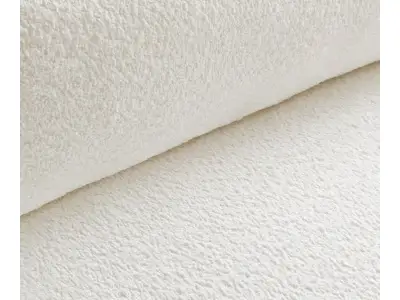 Detail produktu Veľká pohovka Sirpio 230x95 cm bouclé bielo-krémová s taburetom