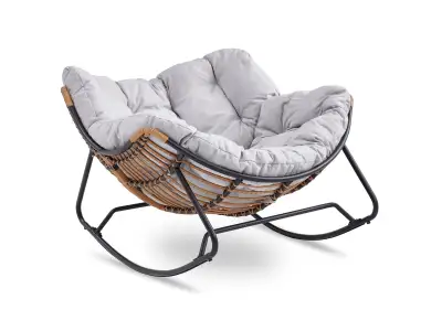 Houpací křeslo Elton šedé/černé