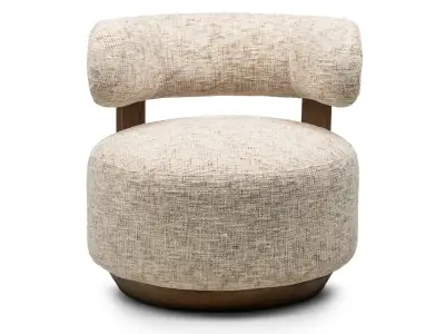 Detail produktu Designové křeslo Dolce béžovo-šedé/ořech