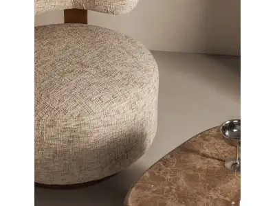 Detail produktu Designové křeslo Dolce béžovo-šedé/ořech