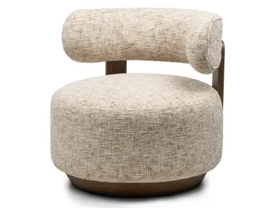 Designové křeslo Dolce béžovo-šedé/ořech